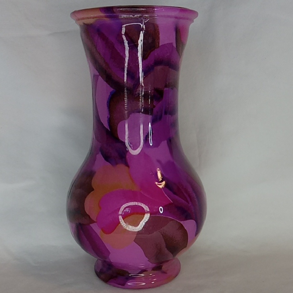 Vibrant Multi Pink Purple Artistic Flower Vase